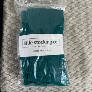 Little Stockings Co. Emerald Cable Knit Tights 2